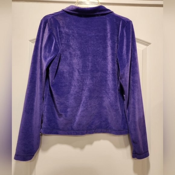 VINTAGE JEREMY BEAU PURPLE PLUSH BUTTON-DOWN SHIRT SIZE LARGE - Picture 2 of 3